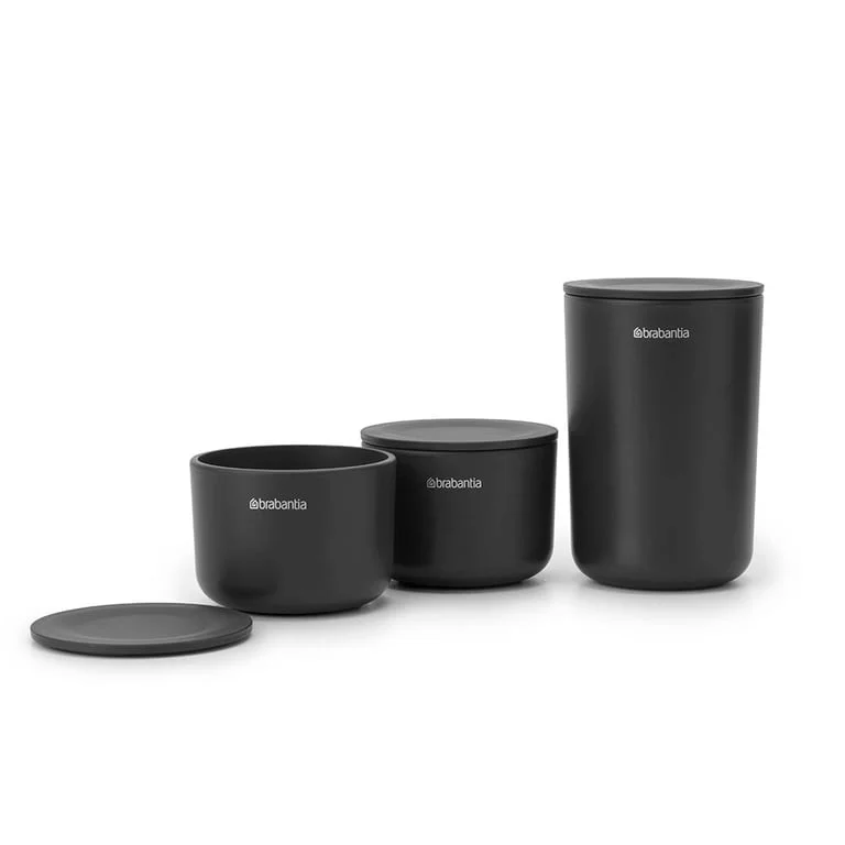Set de depozitare Brabantia ReNew Dark Grey 3 bucăți