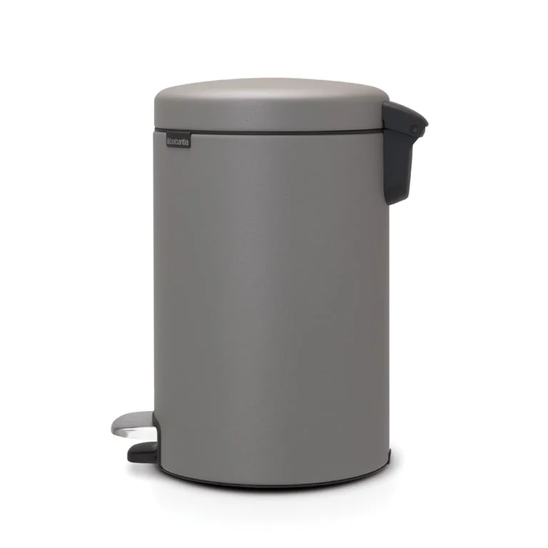 Coș de gunoi cu pedală Brabantia NewIcon 12L, Mineral Concrete Grey