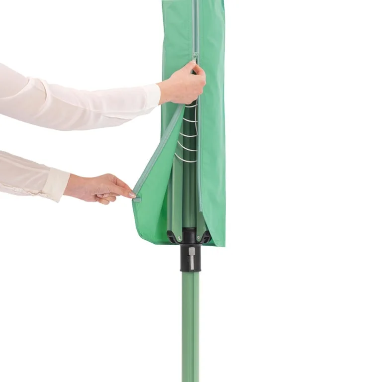 Outdoor Dryer Brabantia Lift-O-Matic 50m, Metal Soil Spear, Cover, Peg Bag and Pegs, Leaf Green
