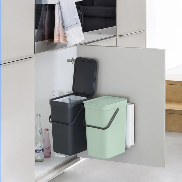 Coș de colectare separată Brabantia Sort&Go 2x12L, Dark Grey & Jade Green