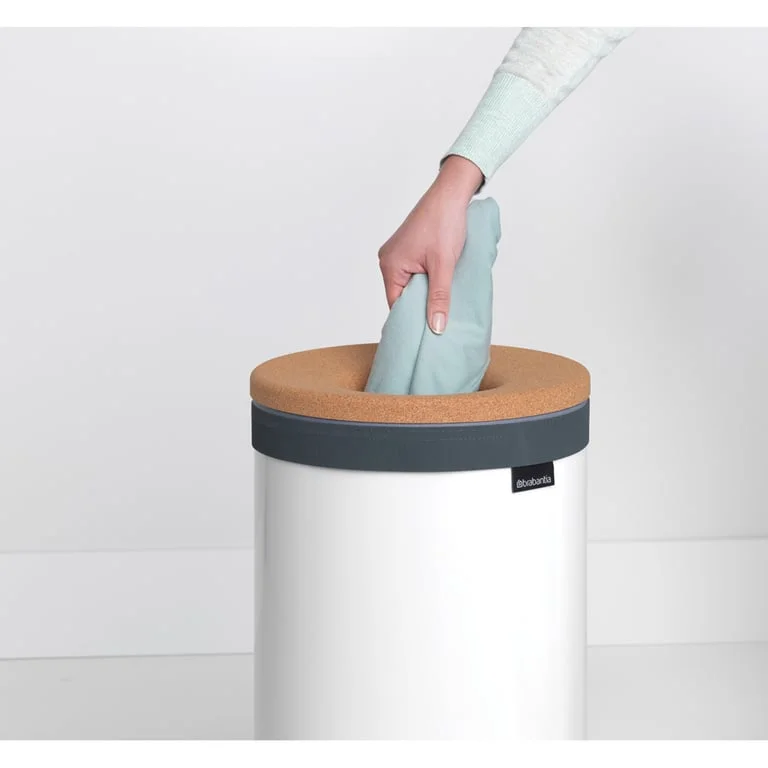 Laundry Bin Brabantia 35L, White, Cork Lid