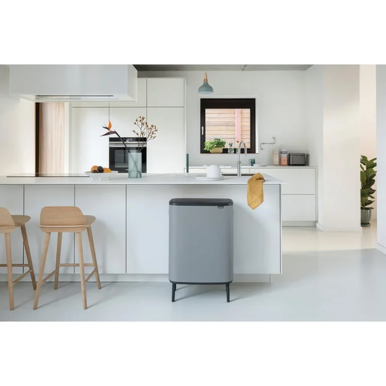 Bo Touch Bin Hi Brabantia, 2 x 30 litre, Plastic Buckets Mineral Concrete Grey
