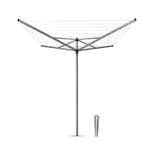 Bază metalică pentru fixare în sol, Brabantia Ø45 mm, compatibilă cu modelele Topspinner și Lift-O-Matic – galvanizată