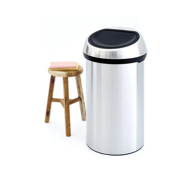 Coș de gunoi Brabantia Touch 60L, Matt Steel, Fingerprint proof