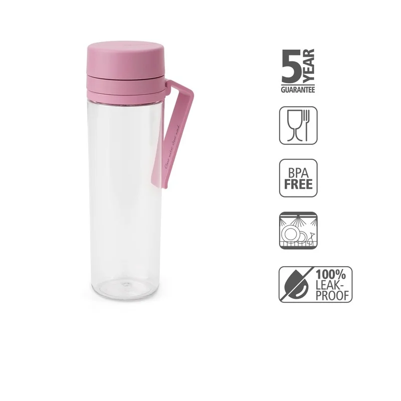 Water Bottle Brabantia Make&Take Lilac Pink 500ml, with Strainer