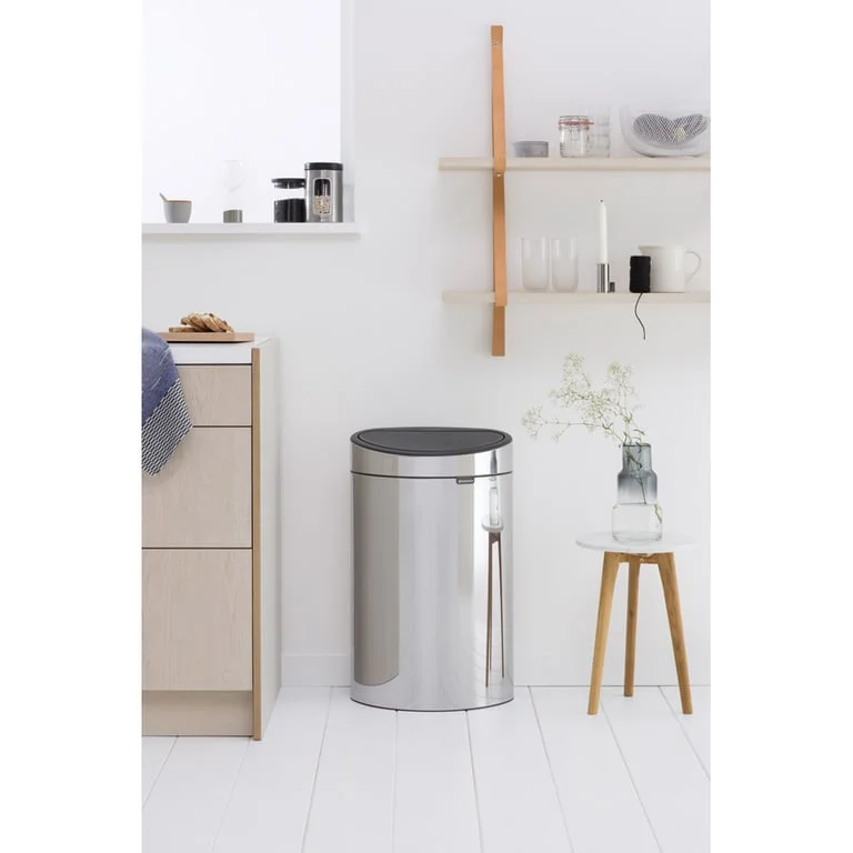 Coș de gunoi Brabantia Touch New 40L, Brilliant Steel