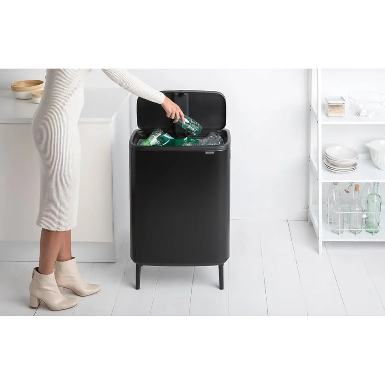 Coș de gunoi Brabantia Bo Touch Hi 60L, Matt Black