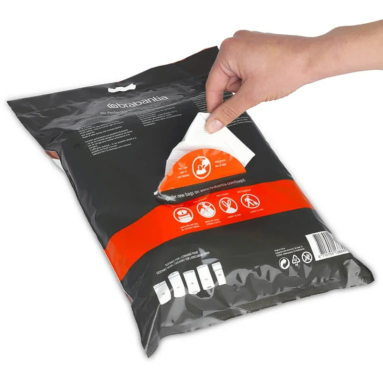 Saci de gunoi cu șnur Brabantia PerfectFit FlatBack+/Touch, cod L, 40-45L, 40 bucăți, pachet
