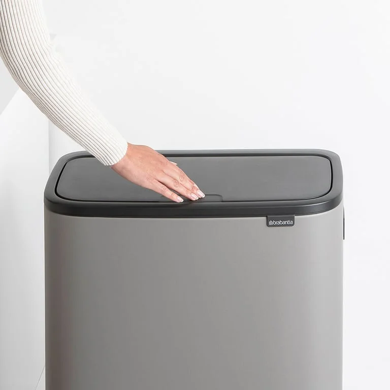 Bo Touch Bin Hi Brabantia, 2 x 30 litre, Plastic Buckets Mineral Concrete Grey