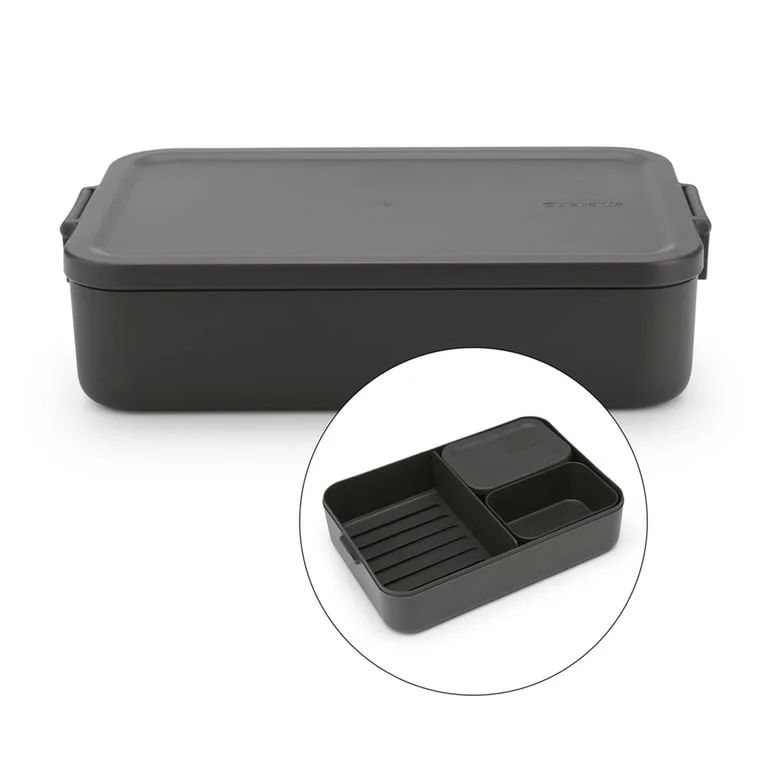 Lunch Box Brabantia Make&Take Dark Grey Large, Plastic, Bento