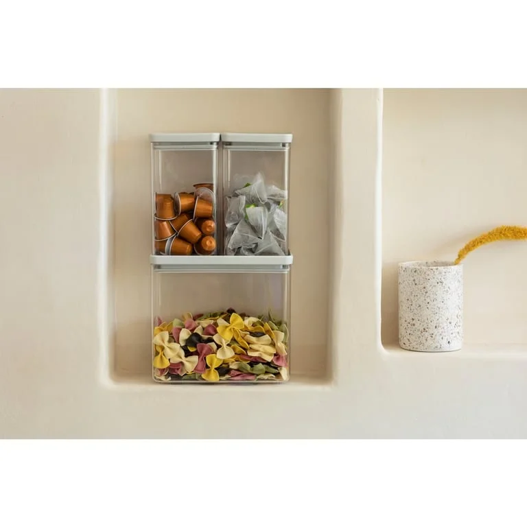 Set cutii de depozitare produse Brabantia Tasty+ Stackablel 2x1.6L+1x3.5L, Light Grey