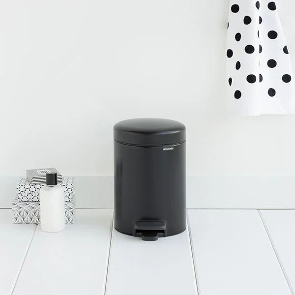 Coș de gunoi cu pedală Brabantia NewIcon 3L, Matt Black