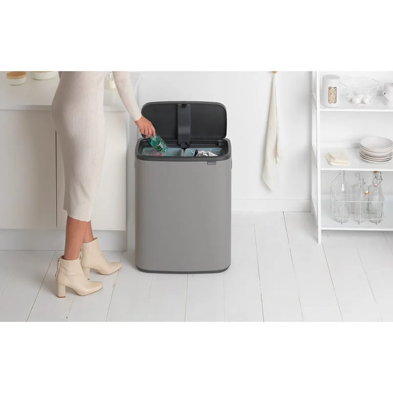 Bo Touch Bin Brabantia, 2 x 30 litre, Plastic Buckets Mineral Concrete Grey