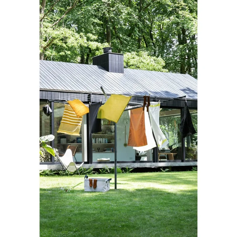 Uscător de rufe exterior Brabantia Lift-O-Matic 50m, țepușă metalică de săpat, Anthracite