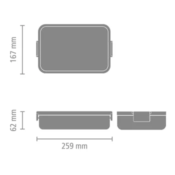 Lunch Box Brabantia Make&Take Dark Grey Large, Plastic, Bento