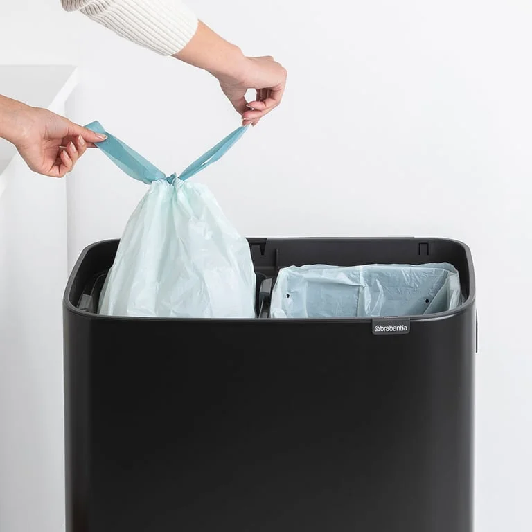 Bo Touch Bin Hi Brabantia, 2 x 30 litre, Plastic Buckets Matt Black