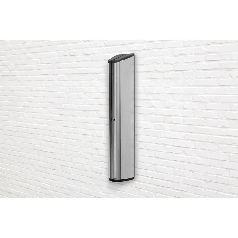Uscător rufe pliabil de perete Brabantia WallFix 24m, Metallic Grey, cu casetă Stainless Steel de depozitare și protecție