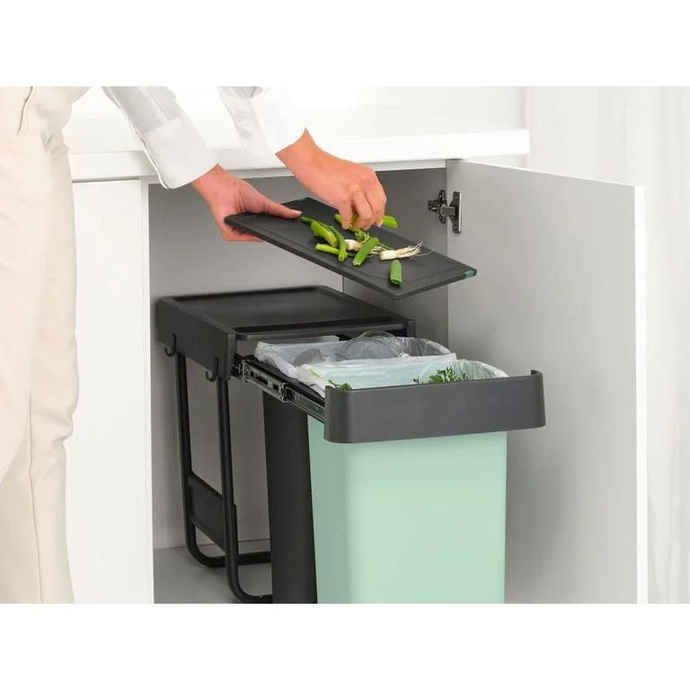 Coș de colectare separată Brabantia Sort&Go 2x15L, Dark Grey & Jade Green