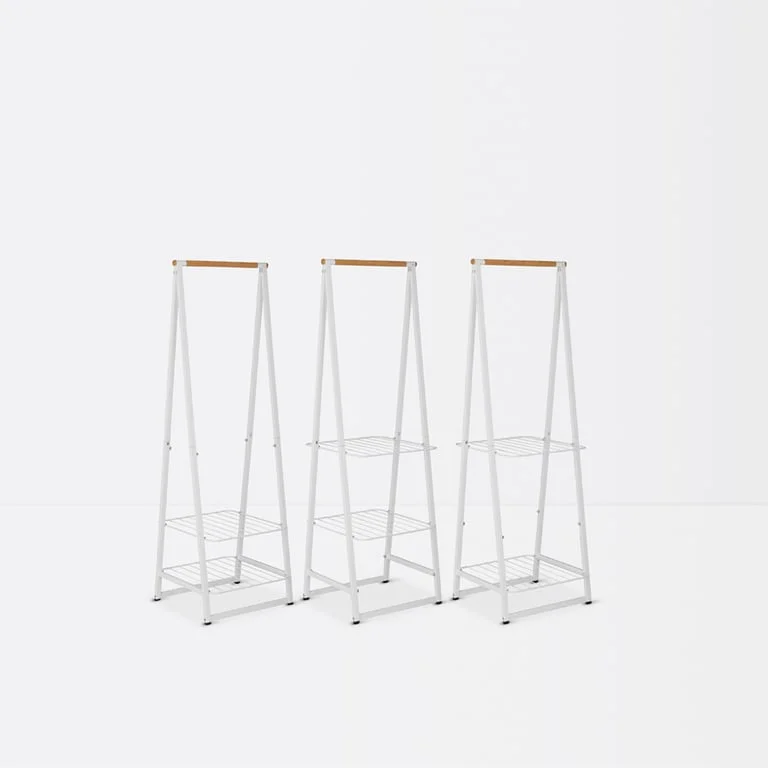 Stativ haine multifuncțional Brabantia Linn White, compact