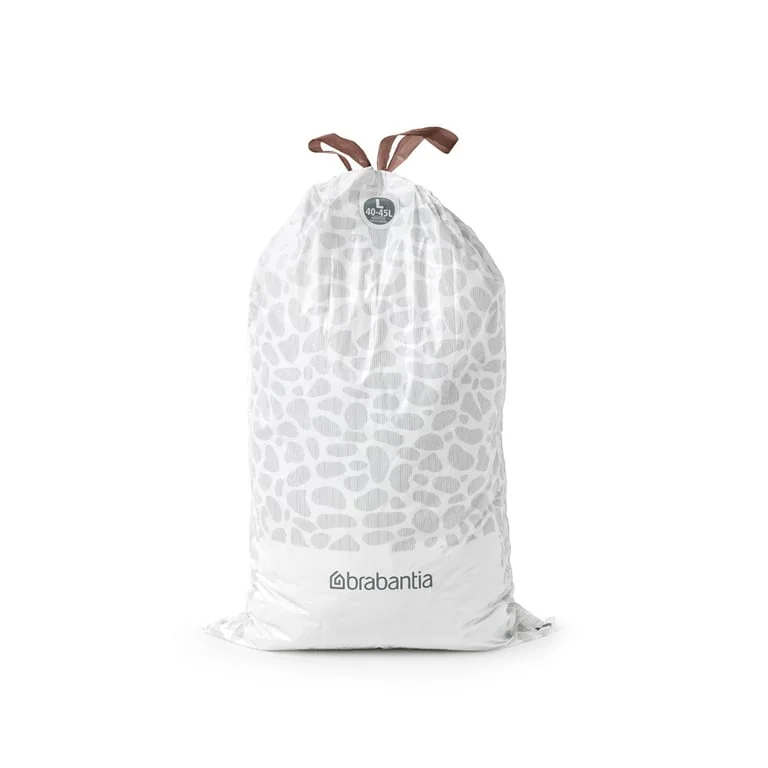 Saci de gunoi cu șnur Brabantia PerfectFit, cod  L, 40-45L, 10 bucăți, albi