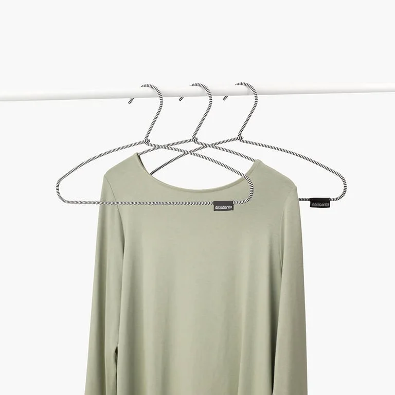 Clothes Hangers Brabantia Soft Touch, Black/White, 3 Pcs