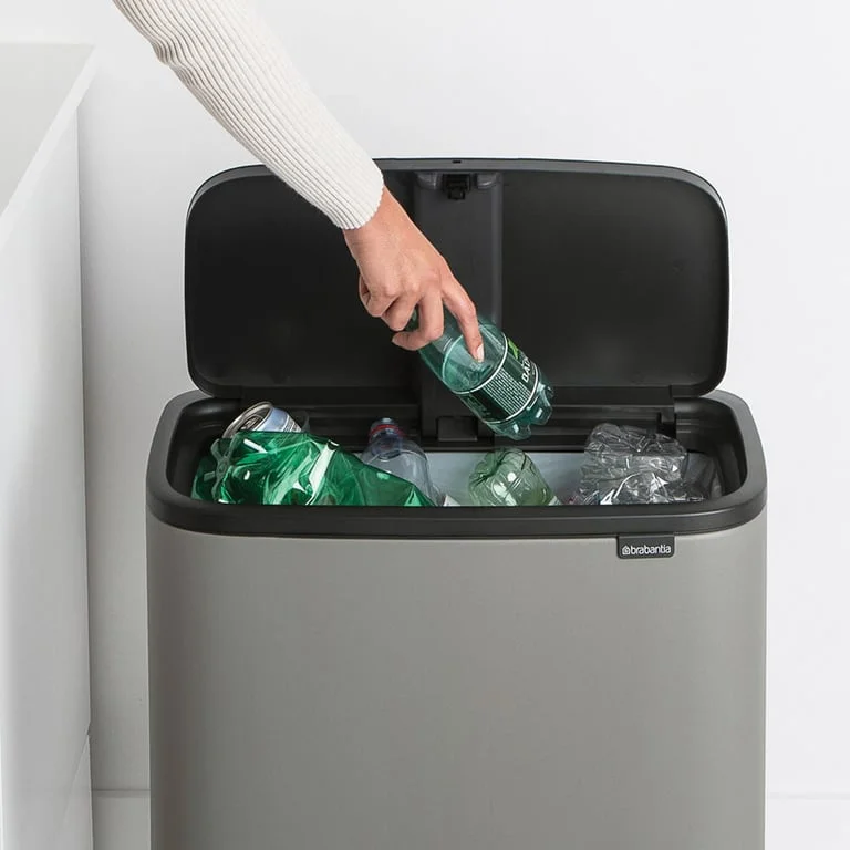 Coș de gunoi Brabantia Bo Touch 3x11L, Mineral Concrete Grey