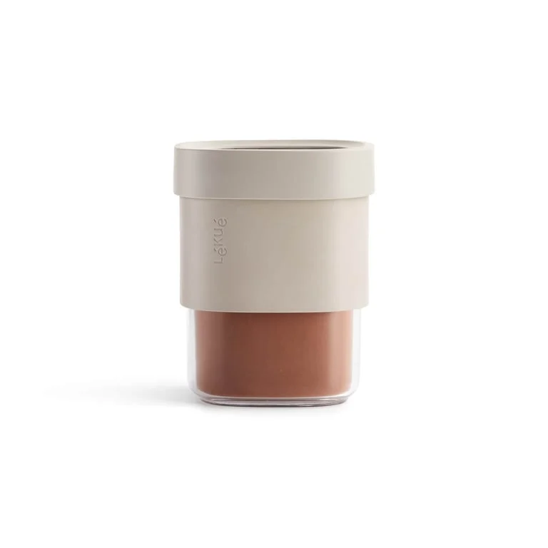 Borcan de depozitare Lekue cu accesoriu suplimentar, bej, 600-850 ml