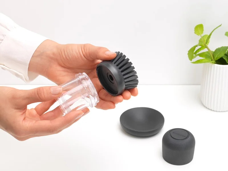 Perie cu dozator pentru săpun lichid Brabantia Dark Grey
