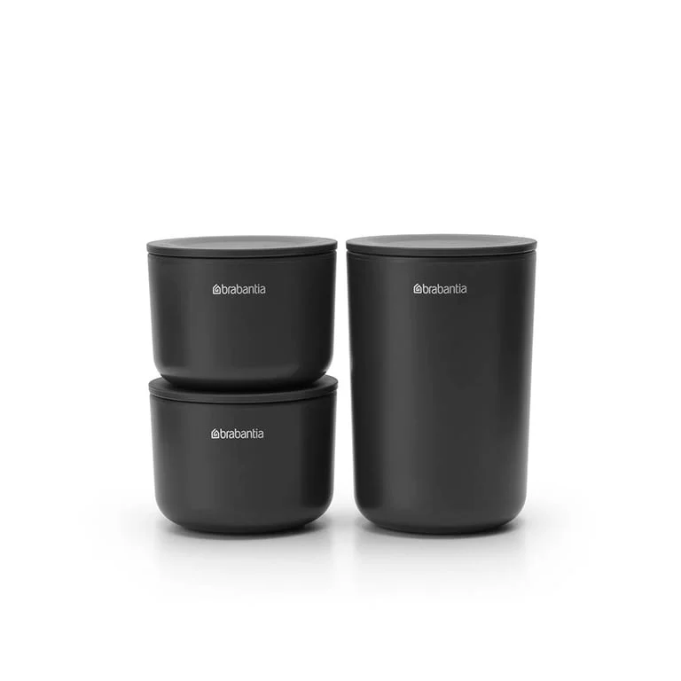 Set de depozitare Brabantia ReNew Dark Grey 3 bucăți