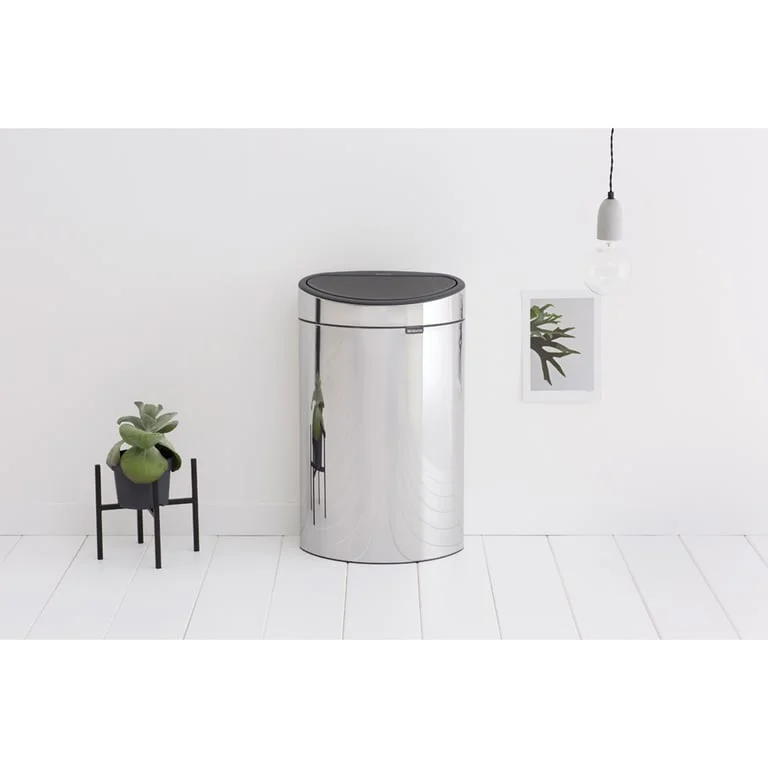 Coș de gunoi Brabantia Touch New 40L, Brilliant Steel