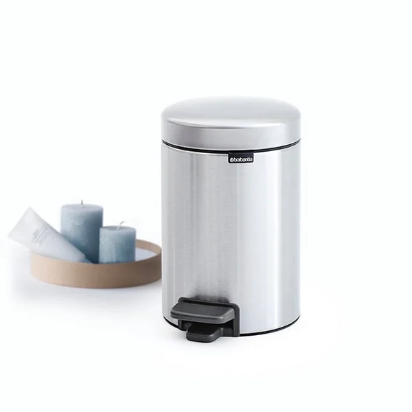Coș de gunoi cu pedală Brabantia NewIcon 3L, Matt Steel, Fingerprint proof