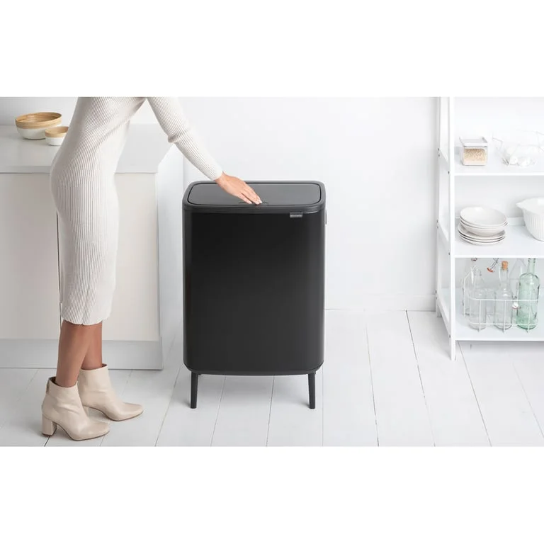 Bo Touch Bin Hi Brabantia, 2 x 30 litre, Plastic Buckets Matt Black