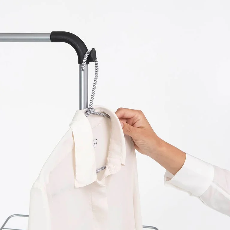 Uscător de rufe Brabantia Hangon, 25m, tijă suplimentară, Metallic Grey