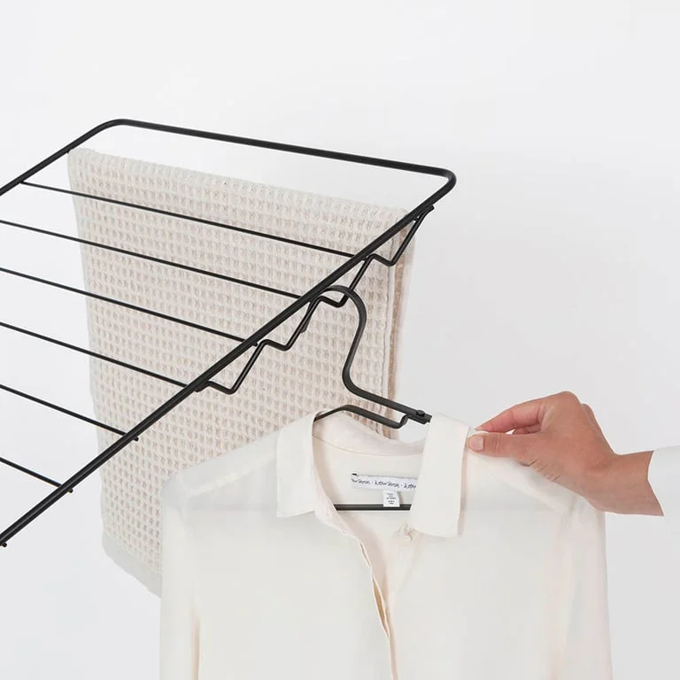 Uscător de rufe Brabantia Hangon, 25m, tijă suplimentară, Matt Black