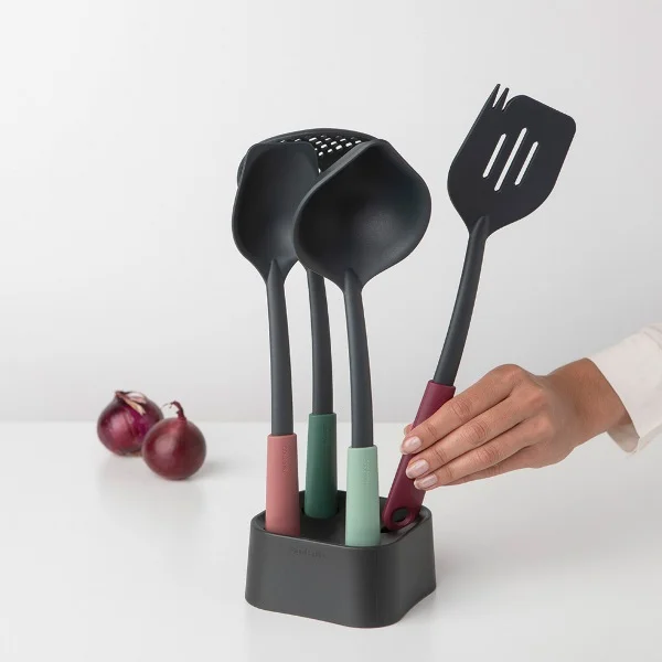 Ustensile de gătit Brabantia Tasty+, set de 4 piese și suport