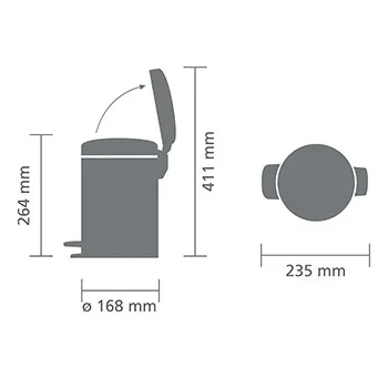 Coș de gunoi cu pedală Brabantia NewIcon 3L, Soft Beige