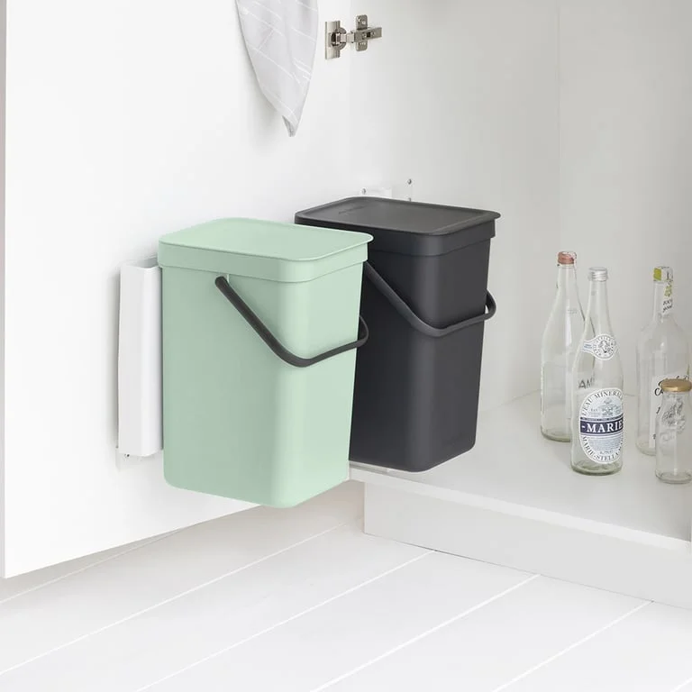 Coș de colectare separată Brabantia Sort&Go 2x12L, Dark Grey & Jade Green