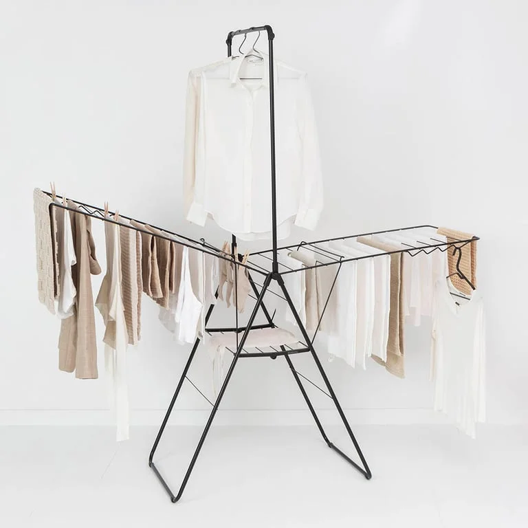 Uscător de rufe Brabantia Hangon, 25m, tijă suplimentară, Matt Black