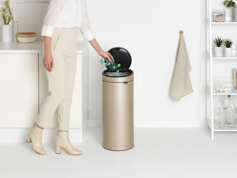 Waste Bin Brabantia Touch New 30L, Metallic Gold