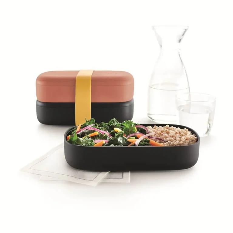 Set de recipiente pentru alimente Lekue On The Go Coral, 2x500 ml