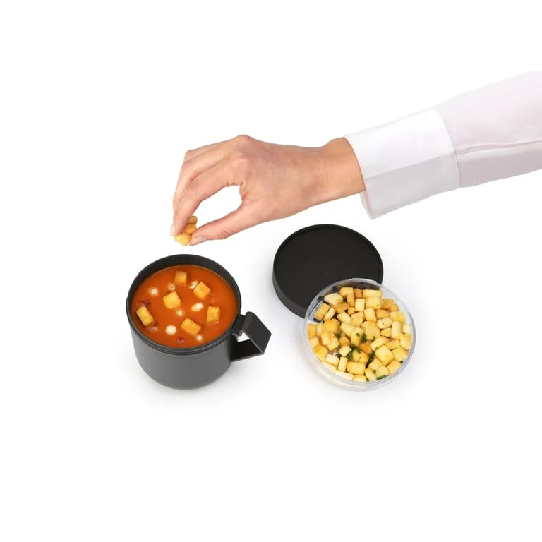 Soup Mug Brabantia Make&Take Dark Grey 600ml, Plastic