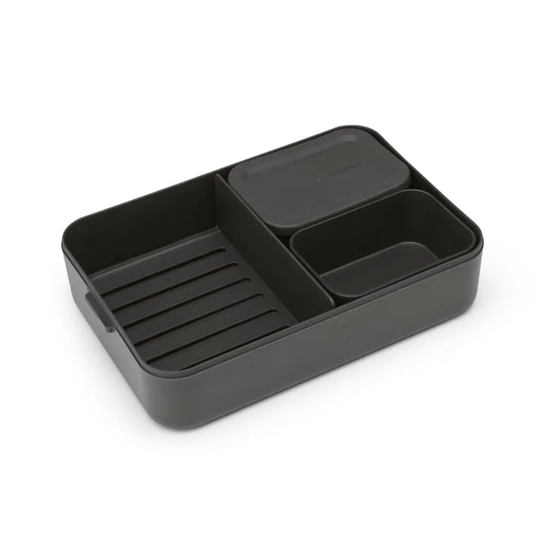 Lunch Box Brabantia Make&Take Dark Grey Large, Plastic, Bento