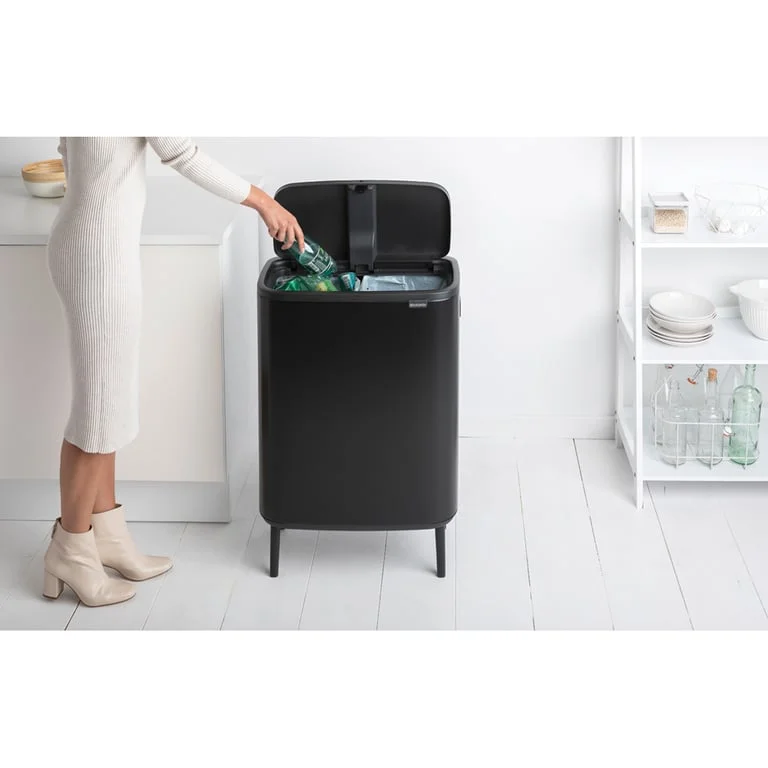 Bo Touch Bin Hi Brabantia, 2 x 30 litre, Plastic Buckets Matt Black