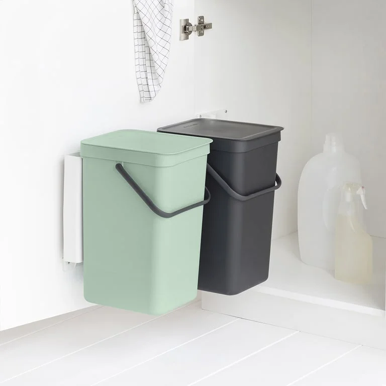 Coș de colectare separată Brabantia Sort&Go 2x16L, Dark Grey & Jade Green