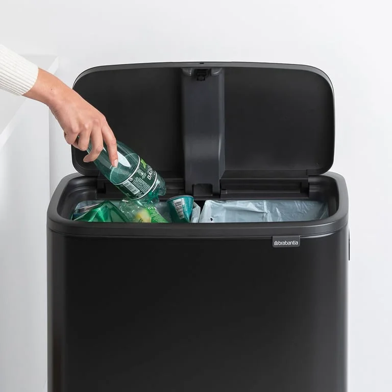 Bo Touch Bin Hi Brabantia, 2 x 30 litre, Plastic Buckets Matt Black