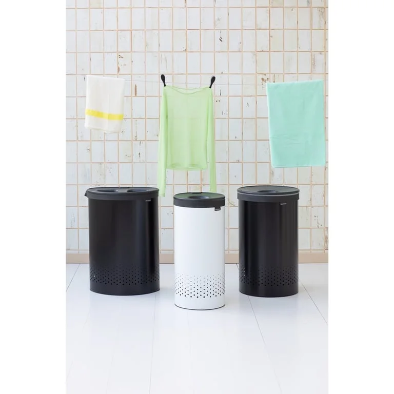 Laundry Bin Brabantia 60L, Matt Black, Plastic Lid