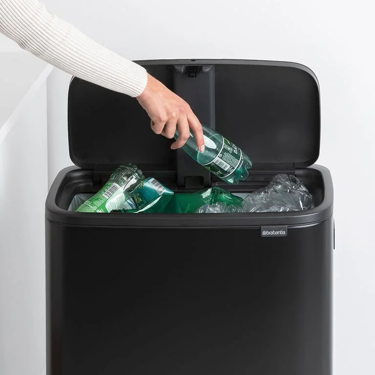 Coș de gunoi Brabantia Bo Touch Hi 60L, Matt Black