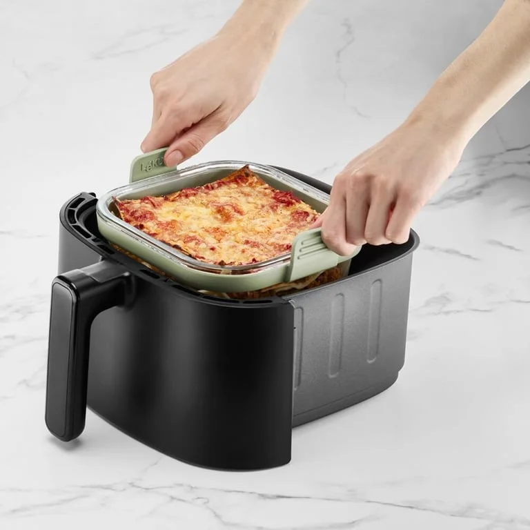 Tavă de copt Lekue pentru friteuză cu aer cald 18,5x17,5xH9,5cm