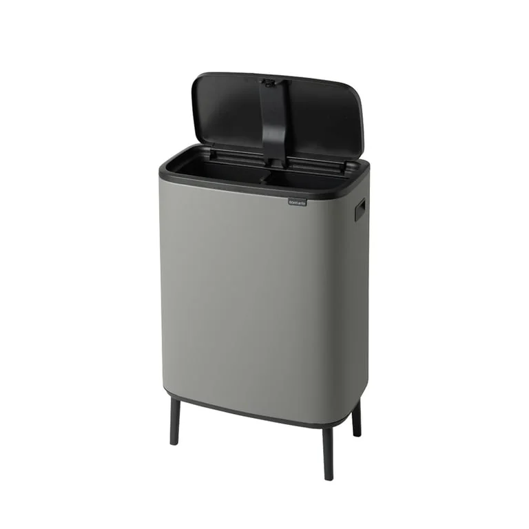 Bo Touch Bin Hi Brabantia, 2 x 30 litre, Plastic Buckets Mineral Concrete Grey