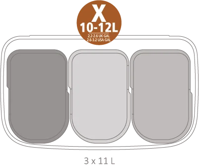 Coș de gunoi Brabantia Bo Touch 3x11L, Platinum